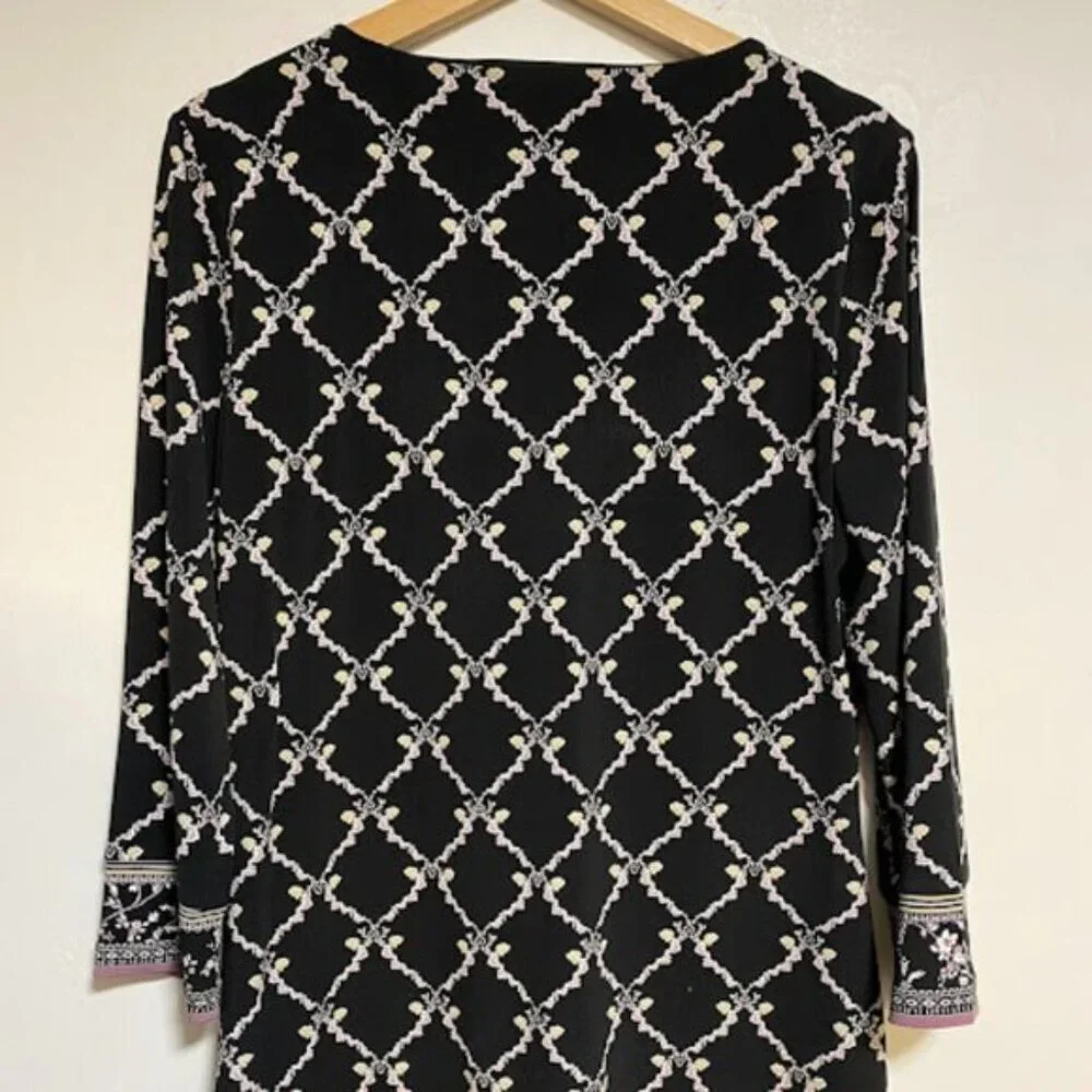 White House Black Market Geo Floral Women's Tunic Dress - Size M - Picture 9 of 10